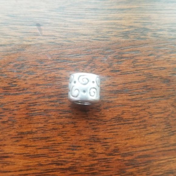 Silver Charm Swirl Dots Geometric Bead Boho Preppy - Picture 3 of 4